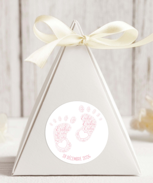 Petit Pieds Autocollant, Rond, 3 Formats, 3 Quantités, Couleur Rose BB