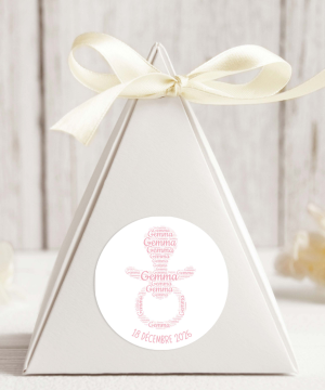Sucette Autocollant, Rond , 3 Formats, 3 Quantités, Couleur Rose BB