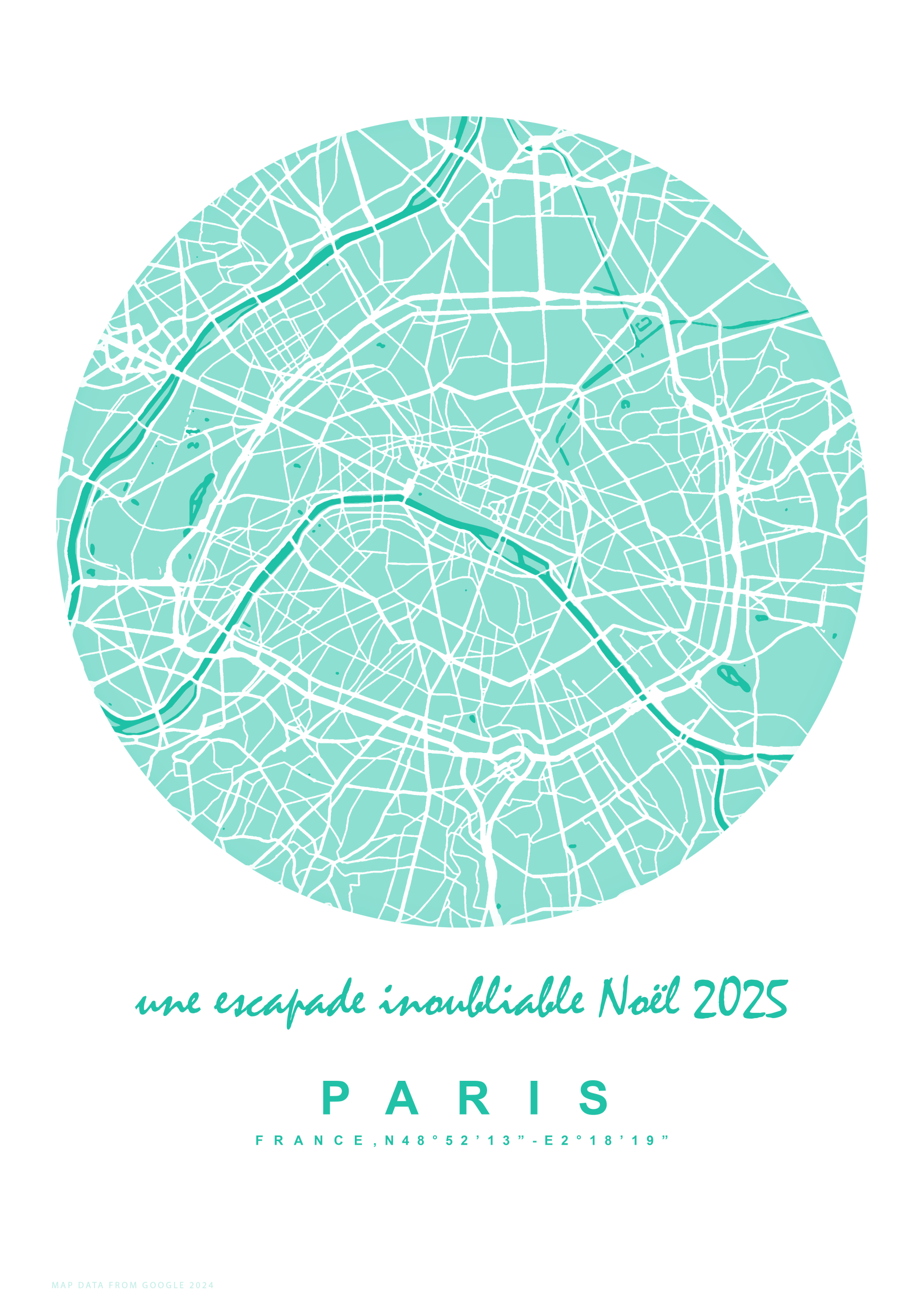 Affiche Paris en Cercle A4/A2